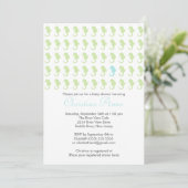 Cute Baby Seahorse Boy Baby Shower Invitations Kaart (Staand voorkant)