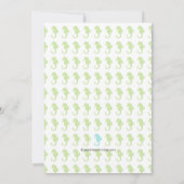 Cute Baby Seahorse Boy Baby Shower Invitations Kaart (Achterkant)