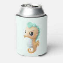 Cute baby seahorse in Blauwgroen en wit