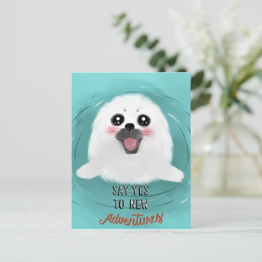 Cute Baby Seal Briefkaart (Staand voorkant)