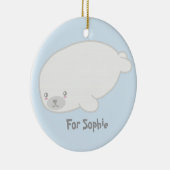 Cute Baby Seal Personalized Ornament (Rechts)