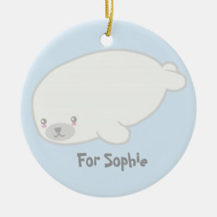 Cute Baby Seal Personalized Ornament