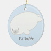 Cute Baby Seal Personalized Ornament (Links)