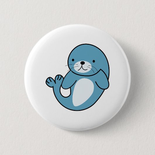 Cute Baby Seal Ronde Button 5,7 Cm (Voorkant)