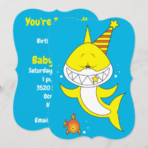 Cute Baby Shark Cartoon Kaart
