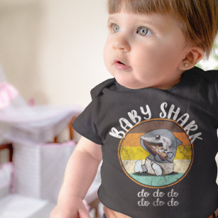 Cute Baby Shark Retro Vintage do do do Romper