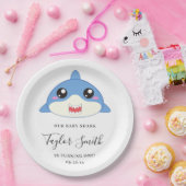 Cute Baby Shark verjaardagsfeest uitnodiging Papieren Bordje (Feest)