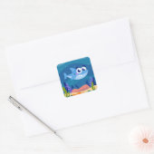 Cute Baby Shark Vierkante Sticker (Envelop)