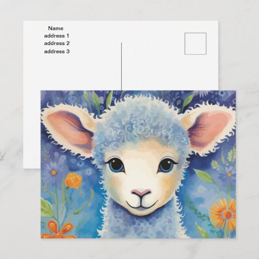 Cute Baby Sheep Briefkaart (Voorkant / Achterkant)