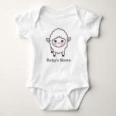Cute Baby Sheep Lamb Personalized Baby Bodysuit (Voorkant)