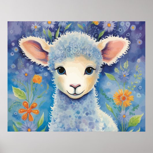 Cute Baby Sheep Poster (Voorkant)