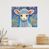Cute Baby Sheep Poster (Keuken)