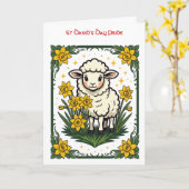 Cute Baby Sheep Surrounded By Yellow Daffodils Kaart (Gele Bloem)
