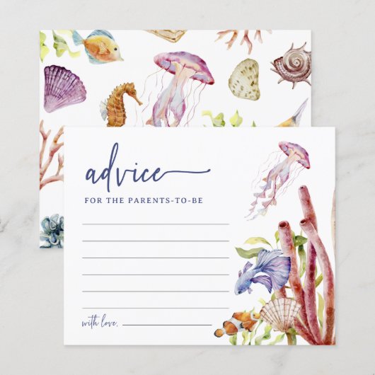 Cute Baby shower Advice Kaart (Voorkant / Achterkant)