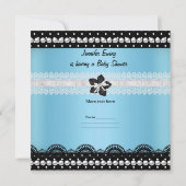 Cute Baby shower Baby Blue Black Spot 2 Kaart (Achterkant)