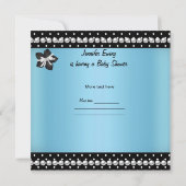 Cute Baby shower Baby Boy Blue Black Pram Kaart (Achterkant)