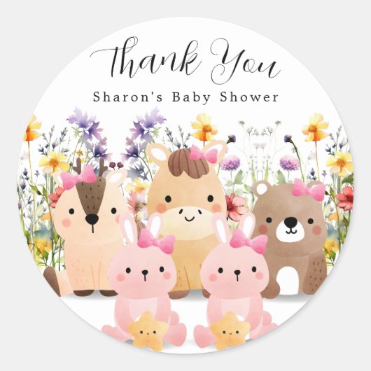 Cute Baby Shower Bedankt Sticker (Voorkant)