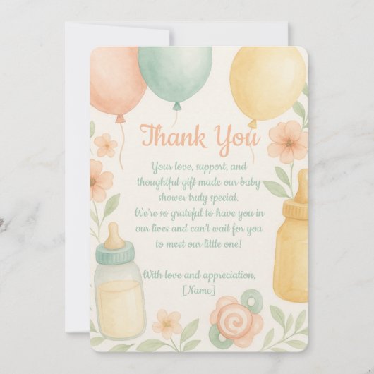 Cute Baby shower - Bedankt voor je creditcard (Voorkant)