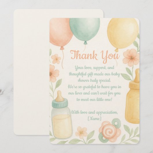 Cute Baby shower - Bedankt voor je creditcard (Voorkant / Achterkant)