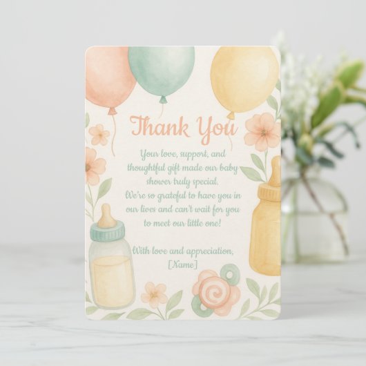 Cute Baby shower - Bedankt voor je creditcard (Staand voorkant)