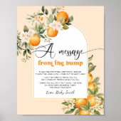 Cute baby shower bericht van de buik poster (Voorkant)