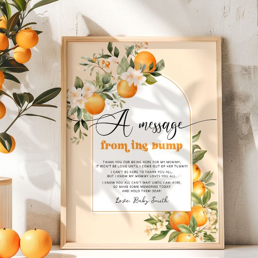 Cute baby shower bericht van de buik poster