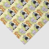 Cute Baby shower Birthday Safari Oerwoud Animals Tissuepapier (Detail)