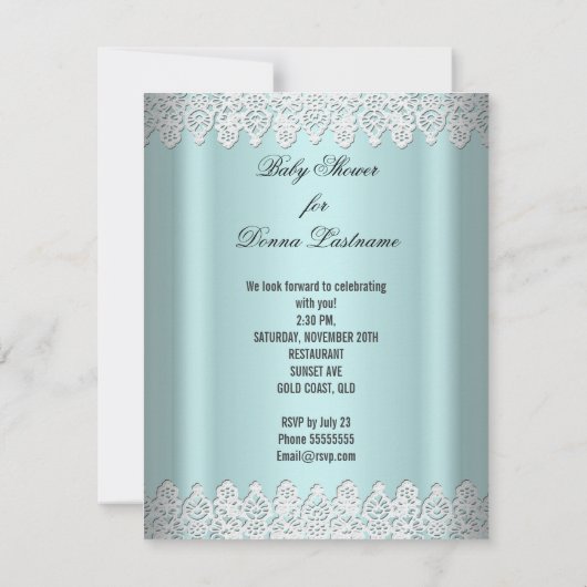 Cute Baby shower Blauwgroen Boy of Girl Kaart (Achterkant)