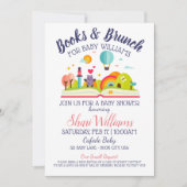 Cute baby shower book and brunch party Customize Kaart (Voorkant)