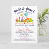 Cute baby shower book and brunch party Customize Kaart (Staand voorkant)