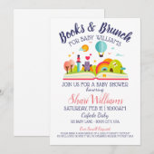 Cute baby shower book and brunch party Customize Kaart (Voorkant / Achterkant)