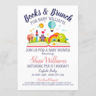 Cute baby shower book and brunch party Customize Kaart