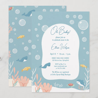 Cute Baby Shower Boy Aqua Fish Park Adorable Oce Kaart