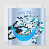 Cute Baby shower Boy Baby Blue Hammock Kaart (Voorkant)