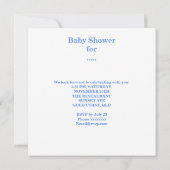 Cute Baby shower Boy Baby Blue White Kaart (Achterkant)