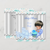 Cute Baby shower Boy Blue cupcake Kaart (Voorkant / Achterkant)