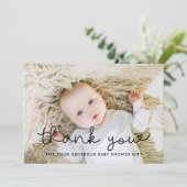 Cute baby shower dank je creditcard bedankkaart (Staand voorkant)