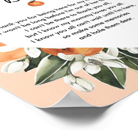 Cute Baby Shower Een Bericht Van de Buik Poster (Hoek)