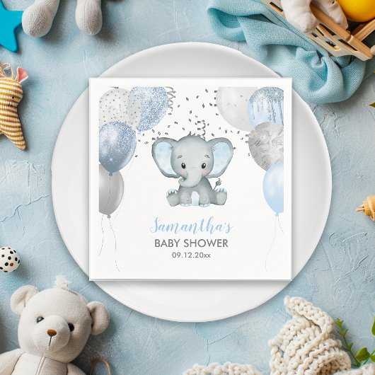 Cute Baby shower Elephant Boy Balloons Servet
