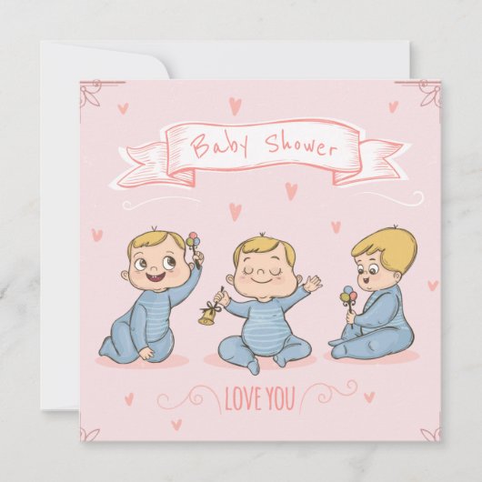 Cute Baby shower Feestdagenkaart (Voorkant)