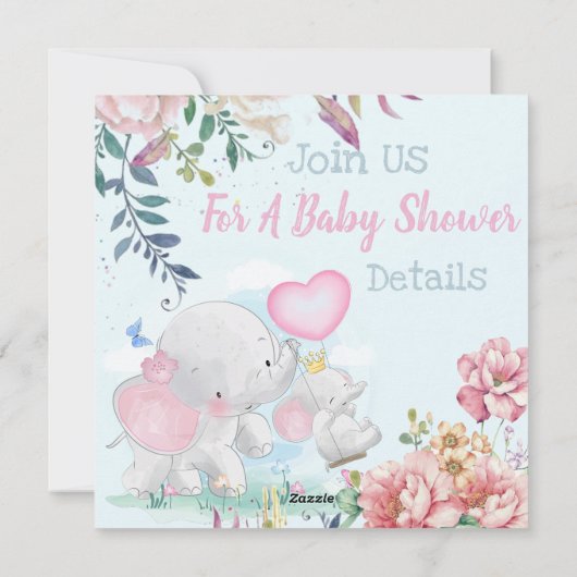 Cute Baby shower Feestdagenkaart (Achterkant)