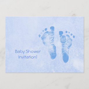 Cute Baby shower for Boy Blue Baby Feet Kaart