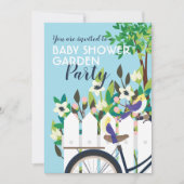 Cute Baby shower Garden Party Floral Invitation Kaart (Voorkant)