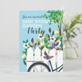 Cute Baby shower Garden Party Floral Invitation Kaart (Staand voorkant)