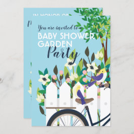 Cute Baby shower Garden Party Floral Invitation Kaart