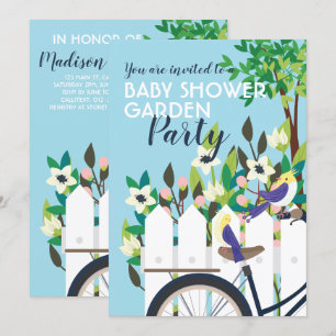 Cute Baby shower Garden Party Floral Invitation Kaart