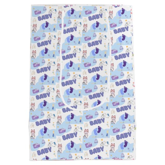 Cute Baby Shower Gift Bag Medium Cadeauzakje (Achterkant)