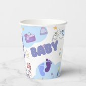 Cute Baby Shower Gift Bag Papieren Bekers (Achterkant)