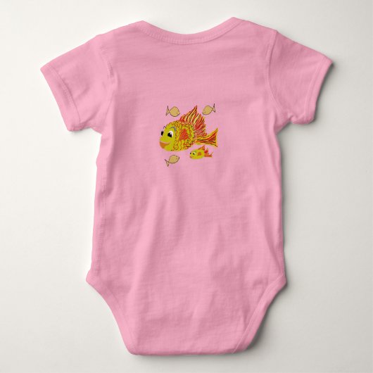 Cute Baby shower Gift Fun Personaliseren vis Romper (Achterkant)