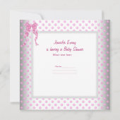 Cute Baby shower Girl Baby Pink Carriage Pram Kaart (Achterkant)